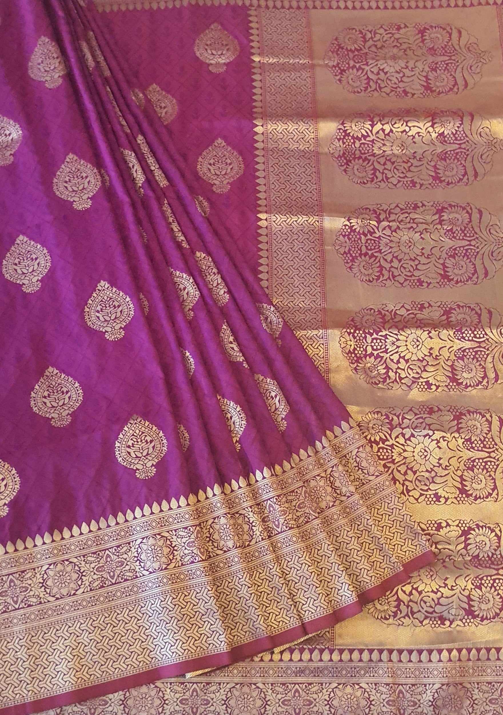 Bright Pink Banarasi Saree – Sarees By Muhurat