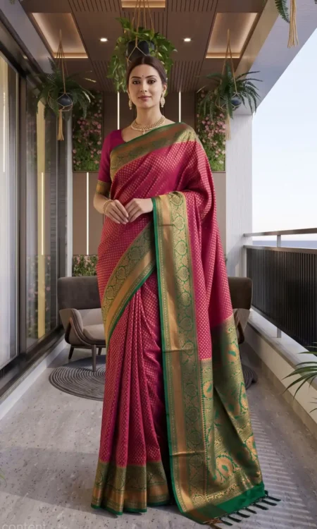 Pink Promenade: Stroll In Style With This Kanjivaram Saree