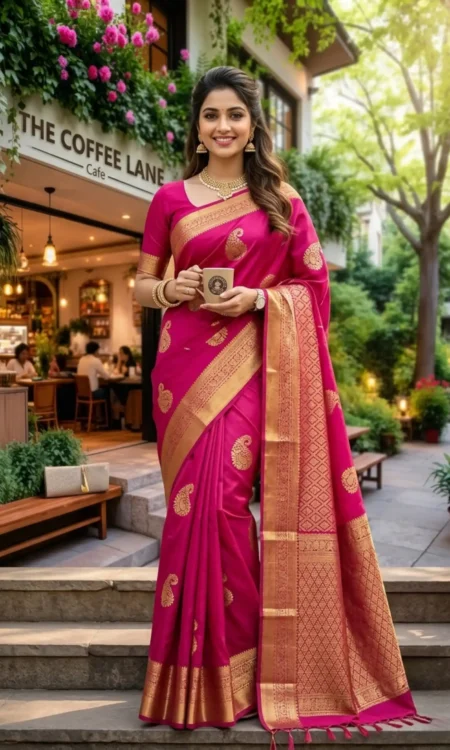 Fuchsia Fantasy: A Pink Kanjivaram Saree