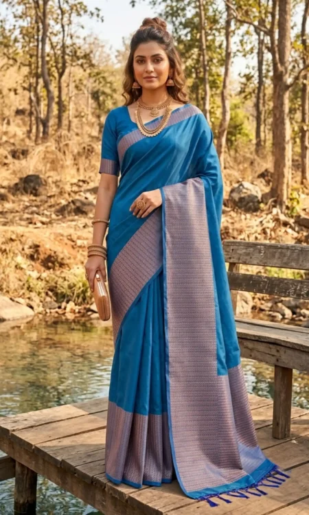 Lapis Blue Kanjivaram Saree