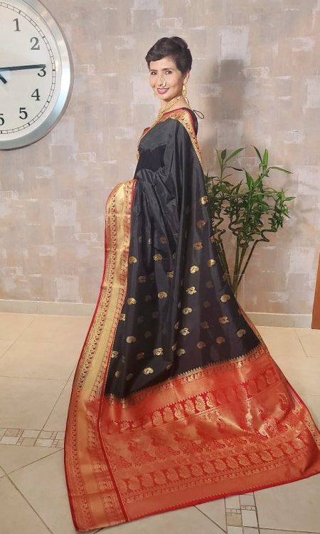 #1053 - Black and red Mhalsa Paithani - Muhurat Collections