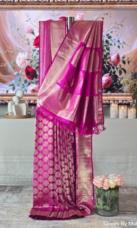 Blushing Beauty: Bridal Kanjivaram Saree