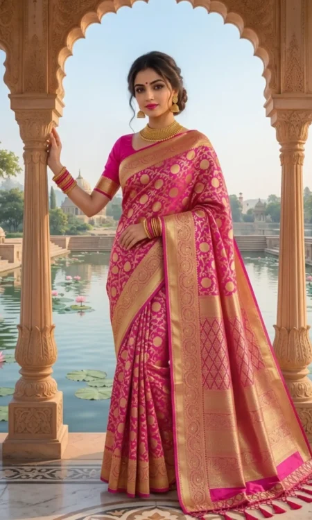 Blush N Blossom: Bridal Kanjivaram Saree