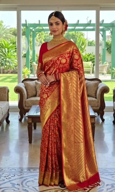 Bold And Beautiful: Red Bridal Kanjivaram
