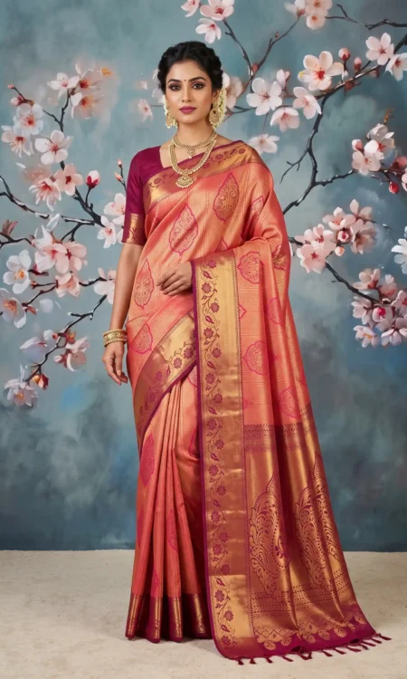 Raspberry Rhapsody: A Kanjivaram Saree
