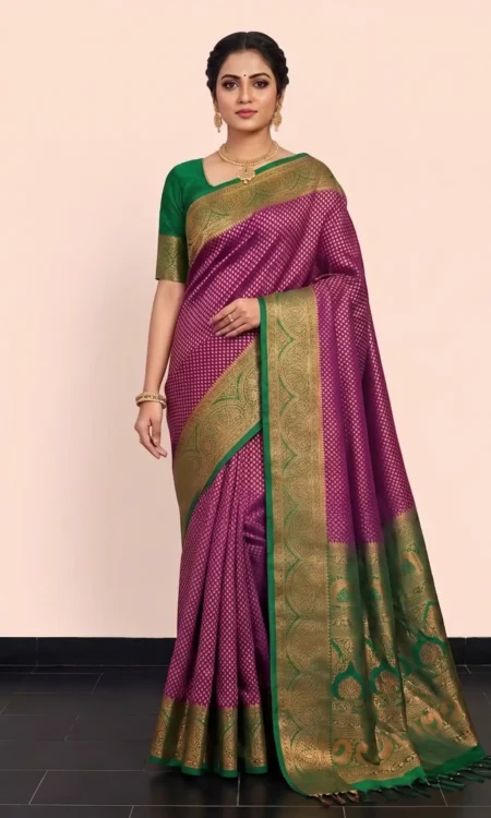 Violet Voyage: A Kanjivaram Saree
