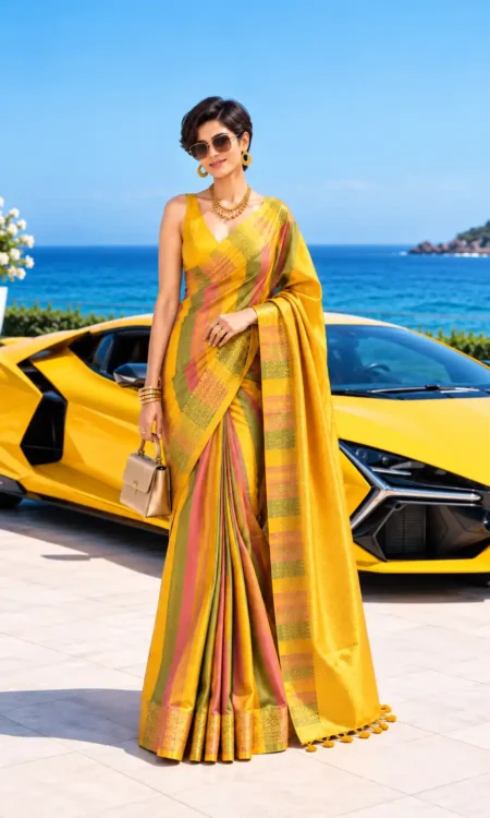 Subtle sophistication: Bold Luxury Kanjivaram saree
