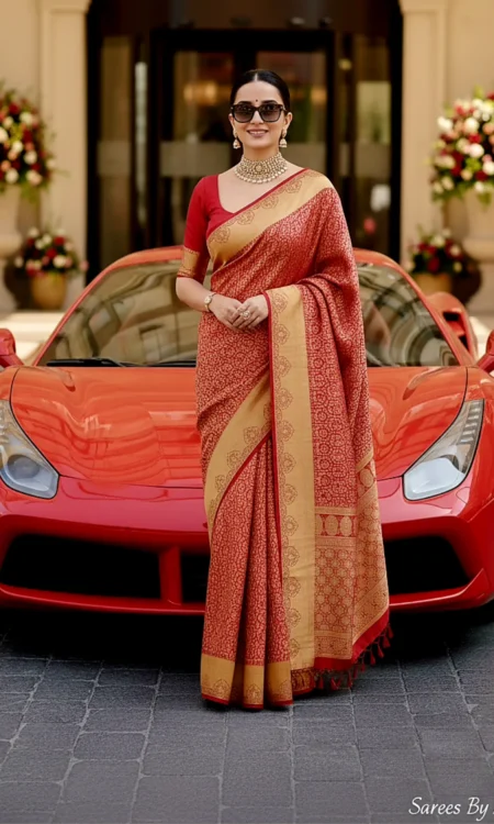 Scarlet sizzle: Red bridal Kanjivaram saree