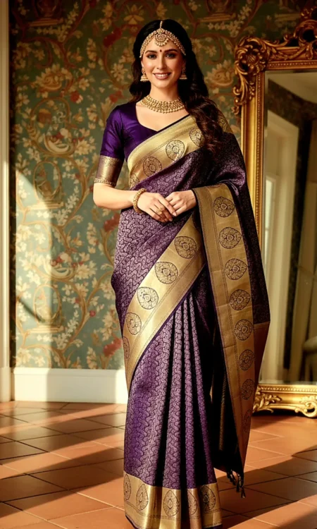 Violet vibe: Premium Kanjivaram saree