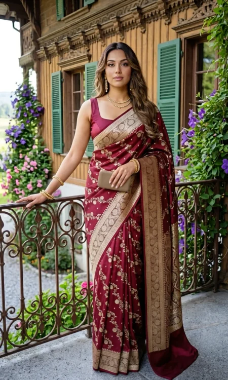 A Banarasi masterpiece in Maroon and Gold