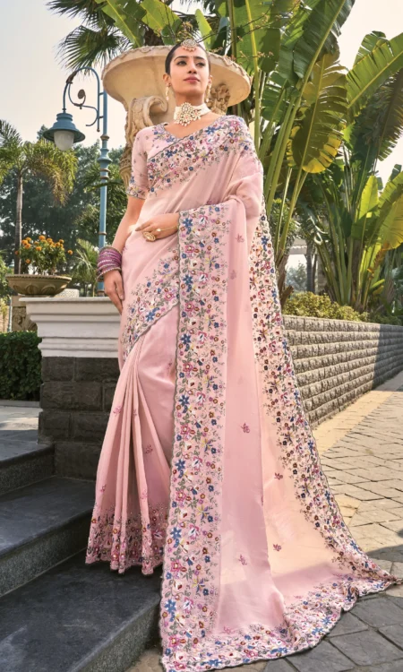 Cotton Candy: Pretty pastel pink saree