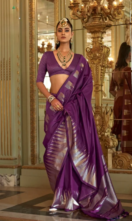 Plum Royale: Sophisticated silk saree