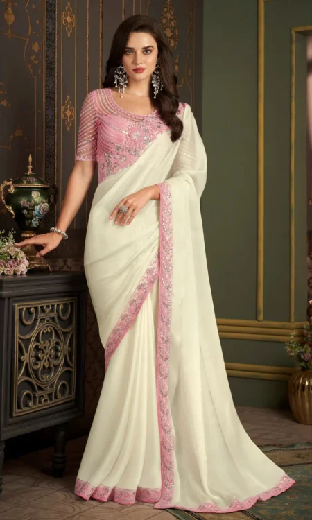 Snowflake: Delicate graceful white saree