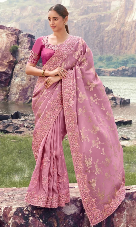 Sage Saga: Green embroidered saree