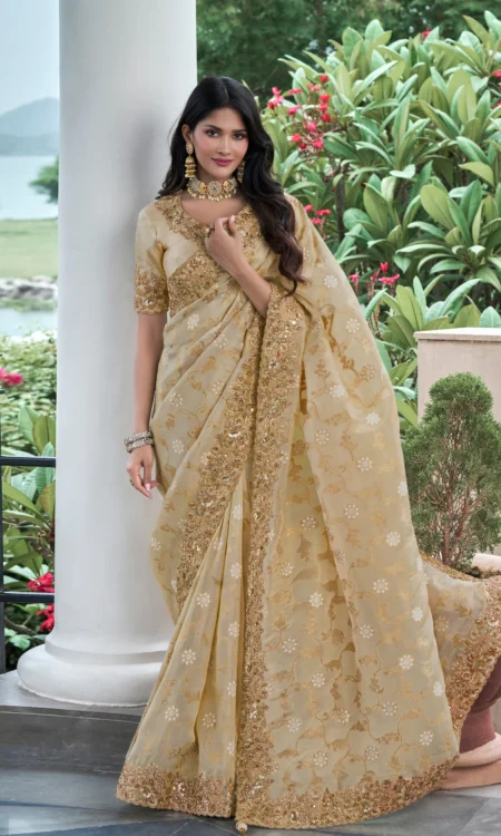 Keep it subtle: A graceful cream saree